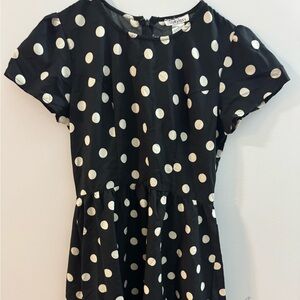 Dizzy Lizzy Black Dress with White Polka Dots Size S. Used